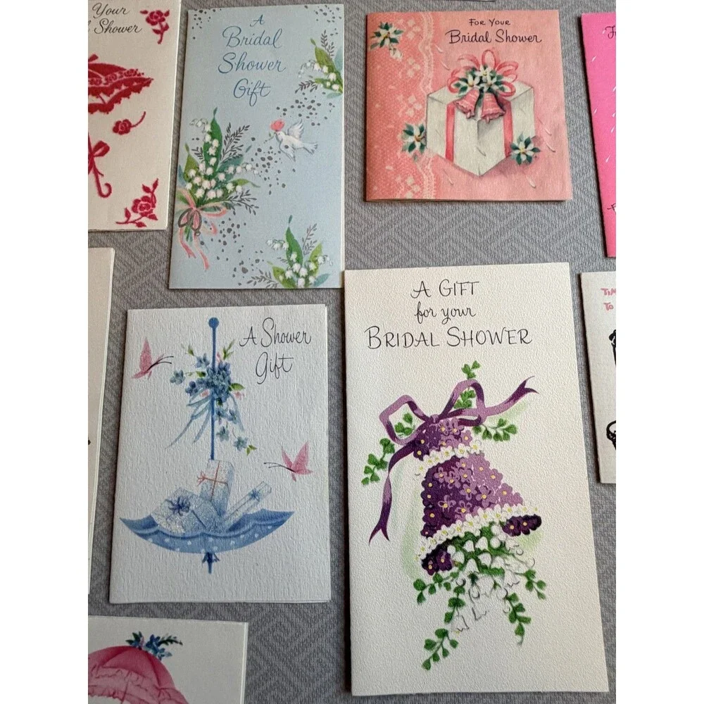 Vintage Bridal Shower Greeting Cards Lot of 33 Mid-Century Wedding Ephemera WOW